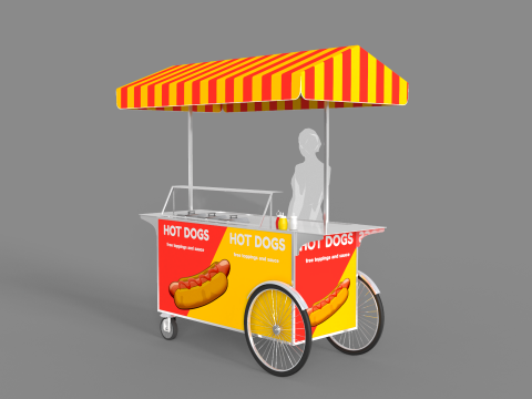 Food Stand - Cart 5 Model 3D