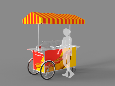 Food Stand - Cart 5 Model 3D