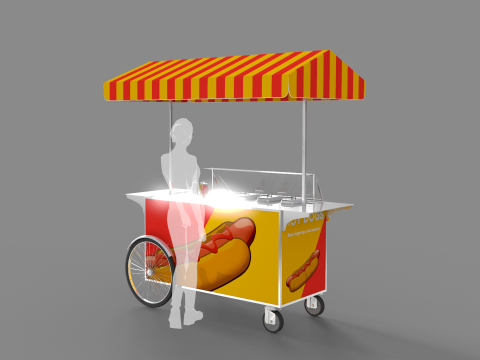Food Stand - Cart 5 Model 3D