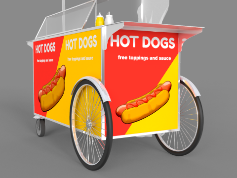 Food Stand - Cart 5 Model 3D