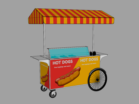 Food Stand - Cart 5 Model 3D