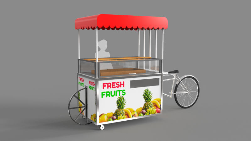 Food Stand - Cart 6 3D Model .c4d .max .obj .3ds .fbx .stl .blend