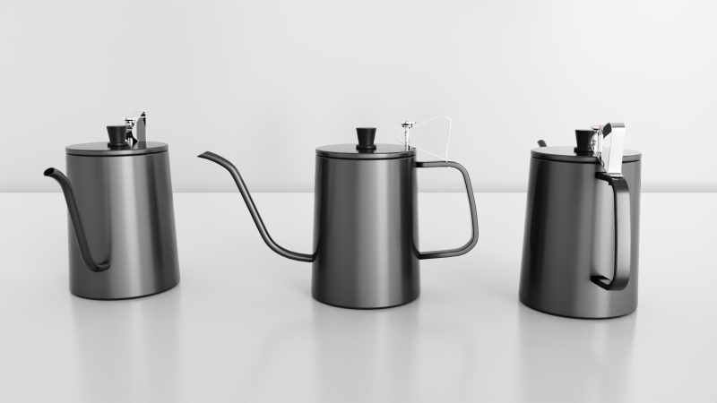 Gage Gooseneck Pour Over Coffee Kettle with Thermometer 3Dモデル .c4d .max .obj .3ds .fbx .stl .blend