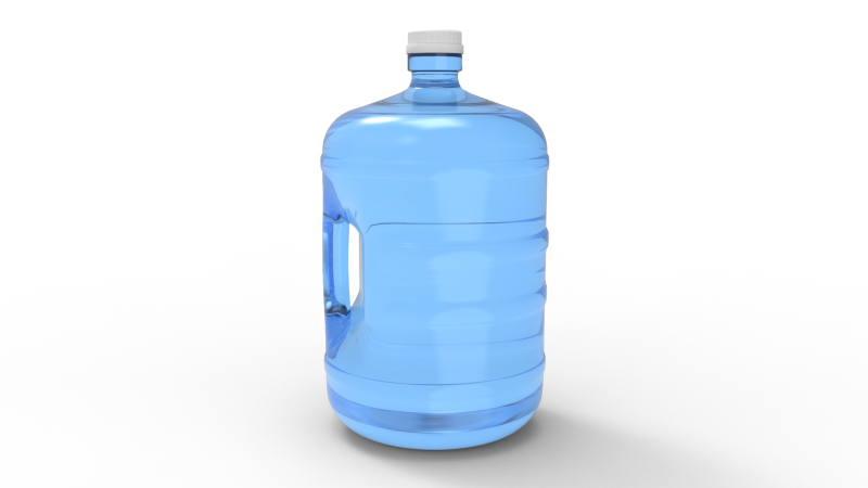 Gallon Water Bottle With Cap 3D Модель .c4d .max .obj .3ds .fbx .stl .blend
