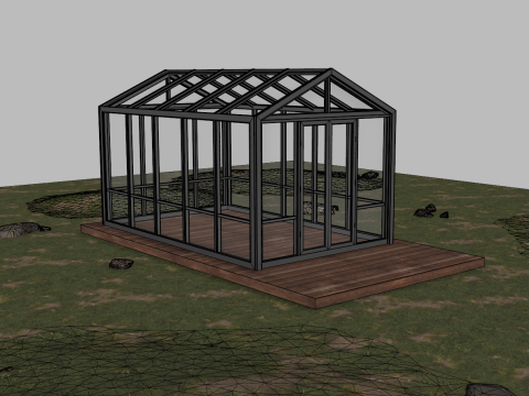 Garden Greenhouse 1 Modello 3D
