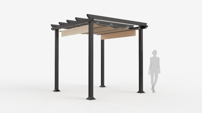 Garden Pergola 3x3 Meters Modèle 3D .c4d .max .obj .3ds .fbx .stl .blend 