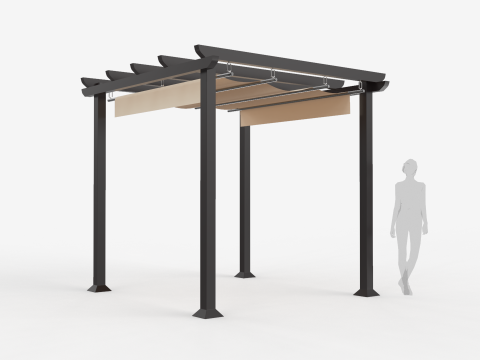 Garden Pergola 3x3 Meters 3D Model