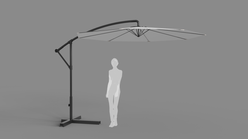 Garden Umbrella - 3 Meters Diameter 98ft Model 3D .c4d .max .obj .3ds .fbx .stl .blend