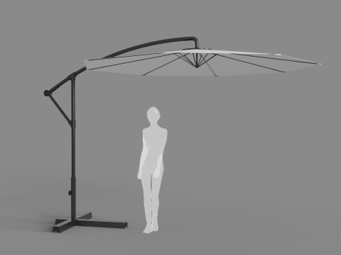 Garden Umbrella - 3 Meters Diameter 98ft 3D Model