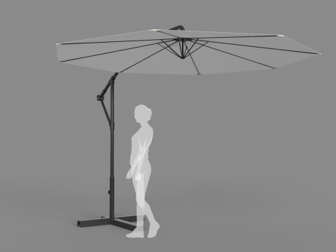 Garden Umbrella - 3 Meters Diameter 98ft Model 3D