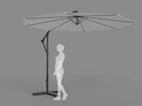 Garden Umbrella - 3 Meters Diameter 98ft 3D Model