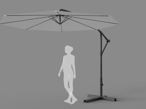 Garden Umbrella - 3 Meters Diameter 98ft Model 3D