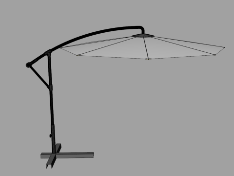 Garden Umbrella - 3 Meters Diameter 98ft Model 3D