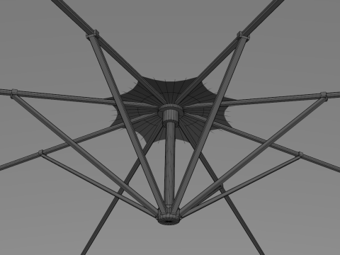 Garden Umbrella - 3 Meters Diameter 98ft Model 3D