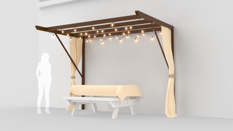 Garden Wall Pergola 3D Model .c4d .max .obj .3ds .fbx .stl .blend 