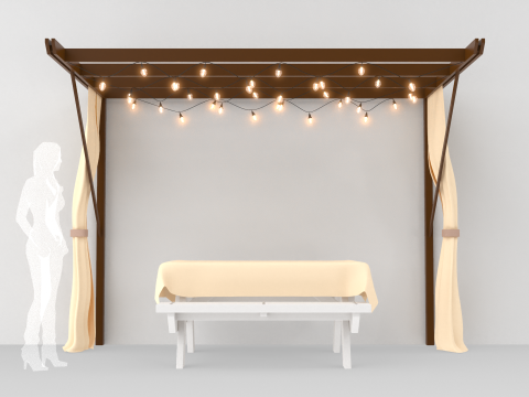 Garden Wall Pergola 3D Model