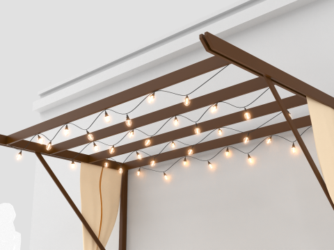 Garden Wall Pergola 3D Model