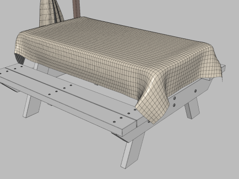 Garden Wall Pergola 3D Model