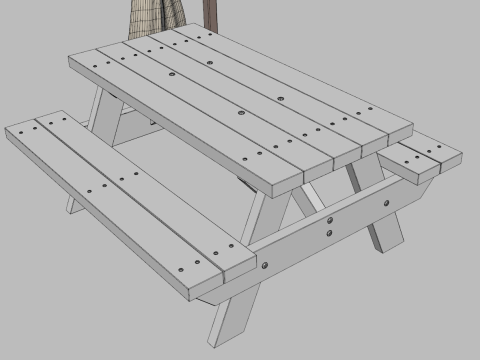 Garden Wall Pergola 3D Model