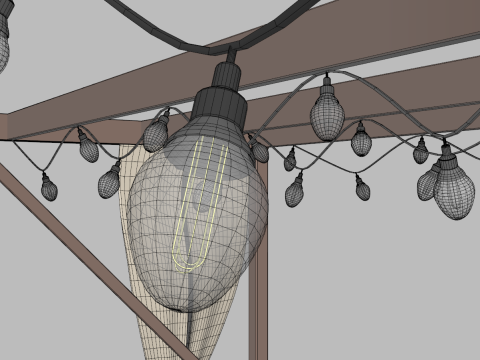 Garden Wall Pergola 3D Model