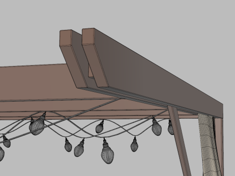 Garden Wall Pergola 3D Model