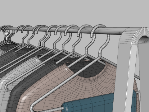 Garment Rack with Clothes and Hangers 3D मॉडल