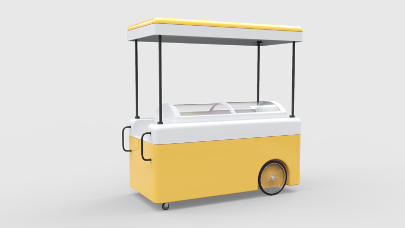 Gelato Push Cart 3D Model .c4d .max .obj .3ds .fbx .stl .blend
