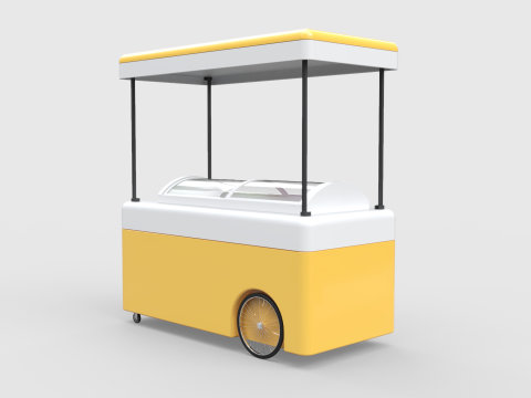 Gelato Push Cart 3D Model