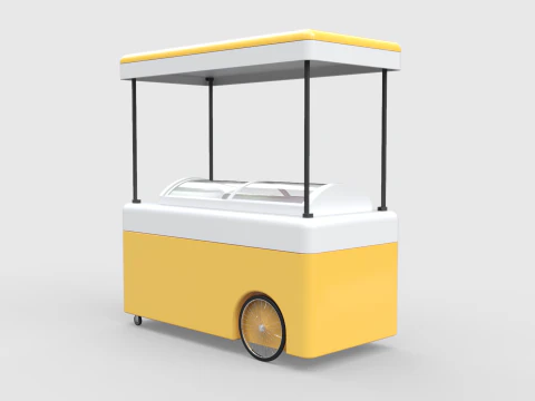 Gelato Push Cart 3D Model