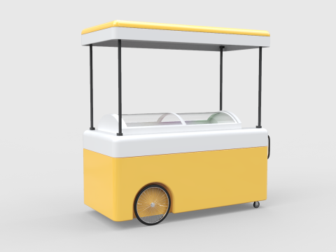Gelato Push Cart 3D Model