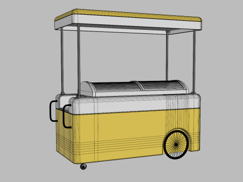 Gelato Push Cart 3D Model