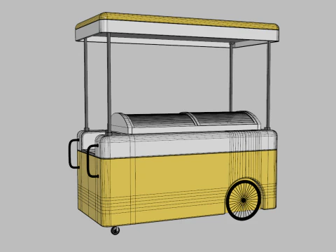 Gelato Push Cart 3D Model
