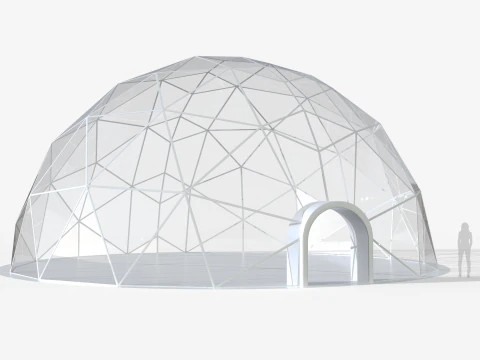 Tenda Kubah Geodesik Diameter 15m Model 3D