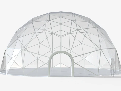 Geodesic Dome Tent 15m Diameter 3D Model