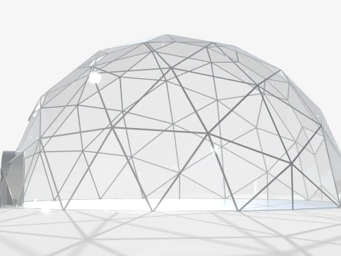 Geodesic Dome Tent 15m Diameter 3D Model