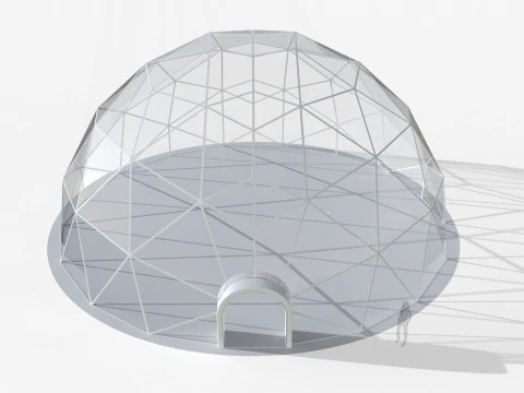 Geodesic Dome Tent 15m Diameter 3D Model