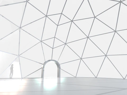 Geodesic Dome Tent 15m Diameter 3D Model