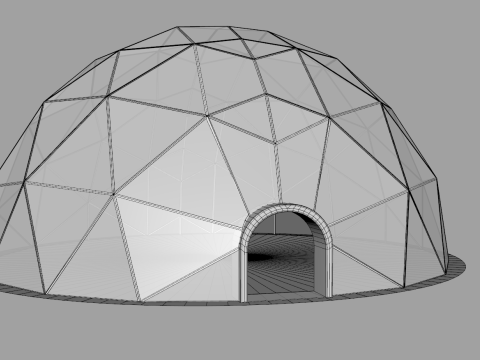 測地線ドームテント直径15m 3Dモデル