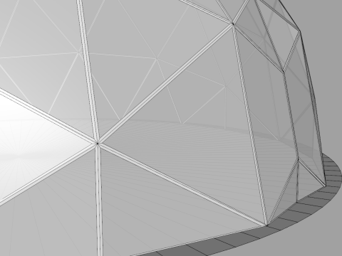 測地線ドームテント直径15m 3Dモデル