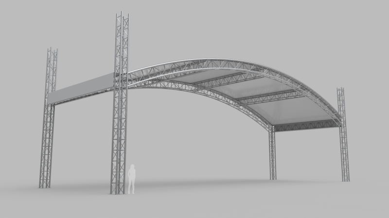 Giant Truss Arch Tent 3D 模型 .c4d .max .obj .3ds .fbx .stl .blend 