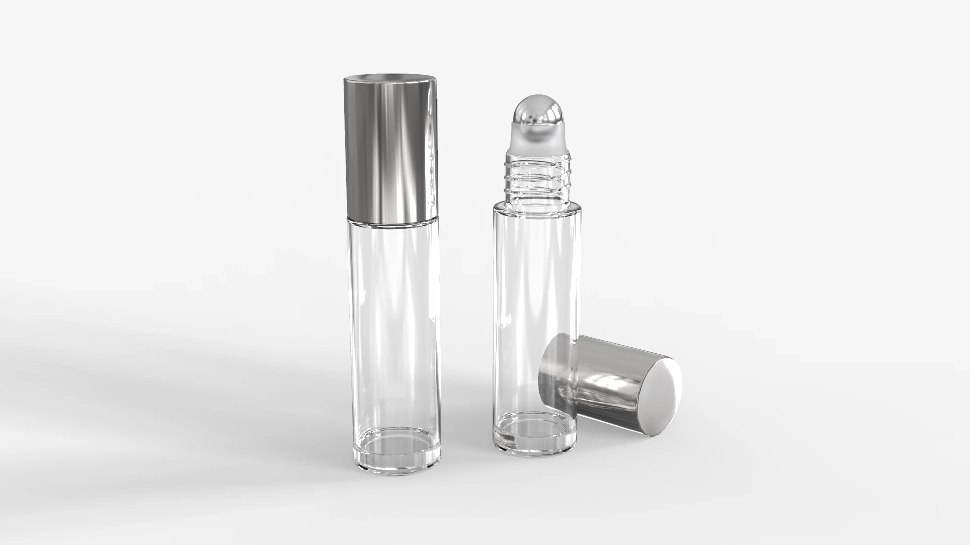 Glass Roller Ball Bottle 3D Model .c4d .max .obj .3ds .fbx .stl .blend