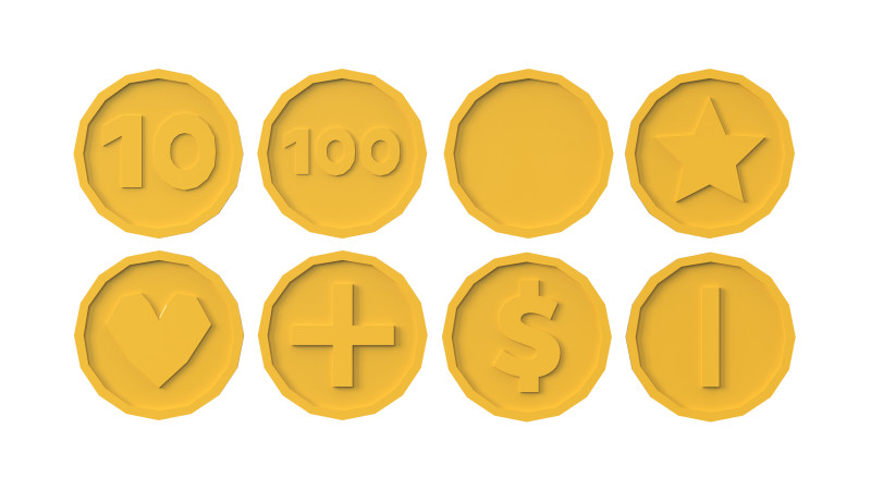 Gold Coins Pack 3D Modell .c4d .max .obj .3ds .fbx .stl .blend 