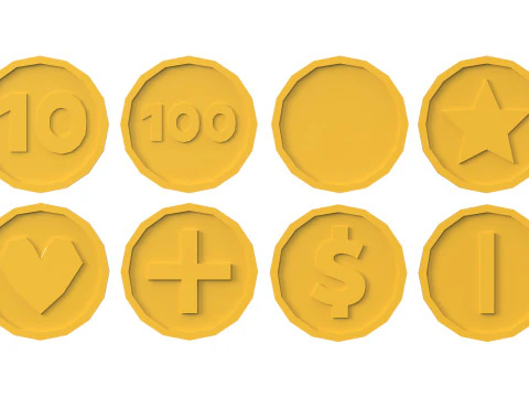 Pacote de moedas de ouro Modelo 3D