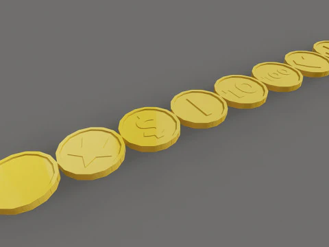 Gold Coins Pack 3D Model