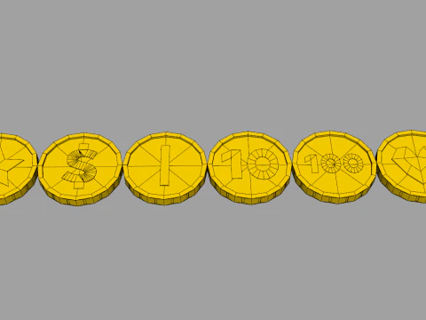 Gold Coins Pack 3D Model