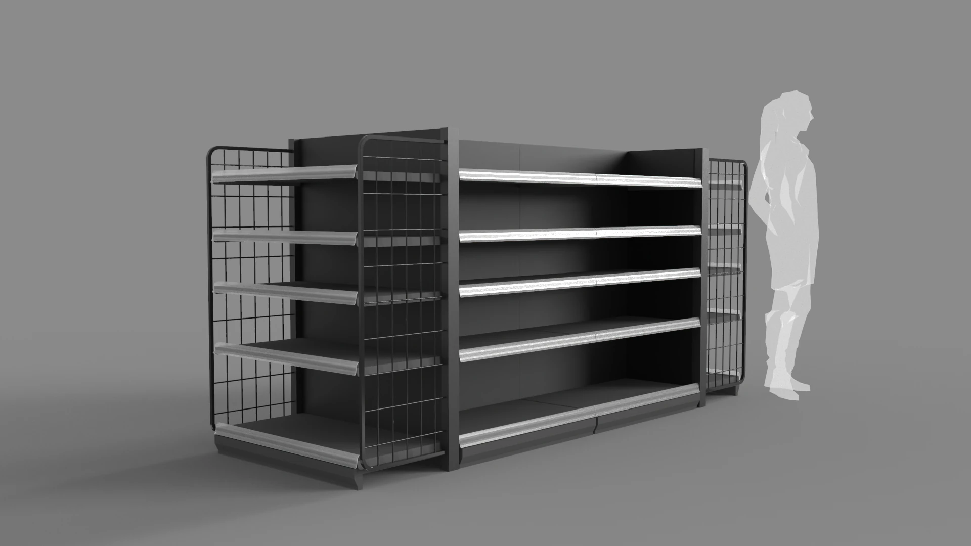 Grocery Store Display Racks 3D Model .c4d .max .obj .3ds .fbx .stl .blend 
