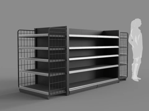 Стелажі продуктових магазинів 3D Модель