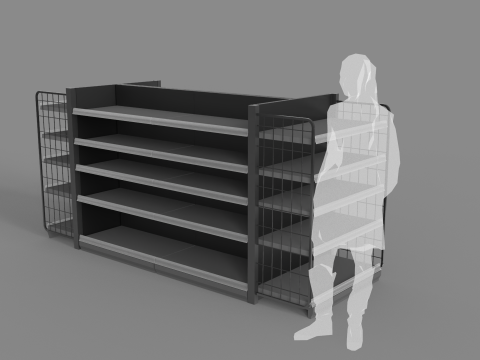 Grocery Store Display Racks Model 3D