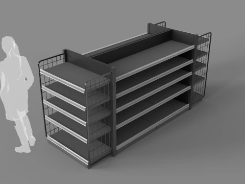 Grocery Store Display Racks 3D Model