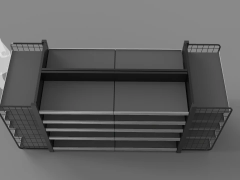 Grocery Store Display Racks 3D Model